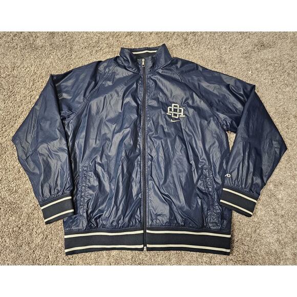 Nike Athletic Department Y2K Full Zip Windbreaker Track Jacket XL Navy White - Picture 1 of 10